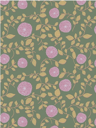 Clash Happens | Mary Lennox Wallpaper | Colourway: Lavender & Green | Anything But Basic Collection | Gray Benko x Milton&King |
