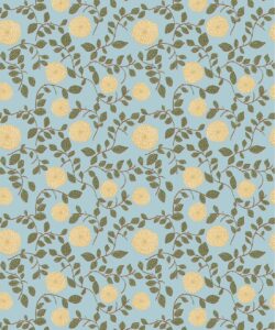 Mary Lennox Wallpaper | Colourway: Blue & Yellow | Anything But Basic Collection | Gray Benko x Milton&King | Swatch