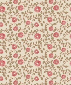 Mary Lennox Wallpaper | Colourway: Olive & Red | Anything But Basic Collection | Gray Benko x Milton&King | Swatch