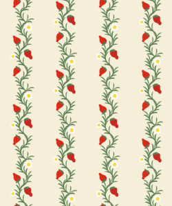Strawberry Fields Wallpaper | Colourway: Ivory & Red | Anything But Basic Collection | Gray Benko x Milton&King | Swatch