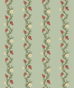 Strawberry Fields Wallpaper | Colourway: Sage & Cinnamon | Anything But Basic Collection | Gray Benko x Milton&King | Swatch