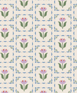 Flora Wallpaper | Colourway: Lavender & Green | Anything But Basic Collection | Gray Benko x Milton&King | Swatch