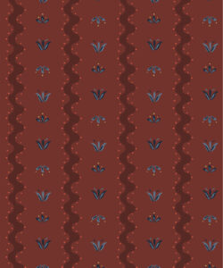 Wigglesworth Wallpaper | Colourway: Burgundy & Blue | Anything But Basic Collection | Gray Benko x Milton&King | Swatch