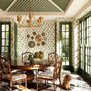 Petite Ivy Wallpaper - Colourway: Irish Linen & Green - Instagram Image - Home Page