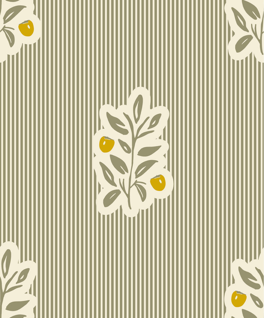 Piper,Nooooo Wallpaper | Colourway: Olive & Yellow | Anything But Basic Collection | Gray Benko x Milton&King | Swatch